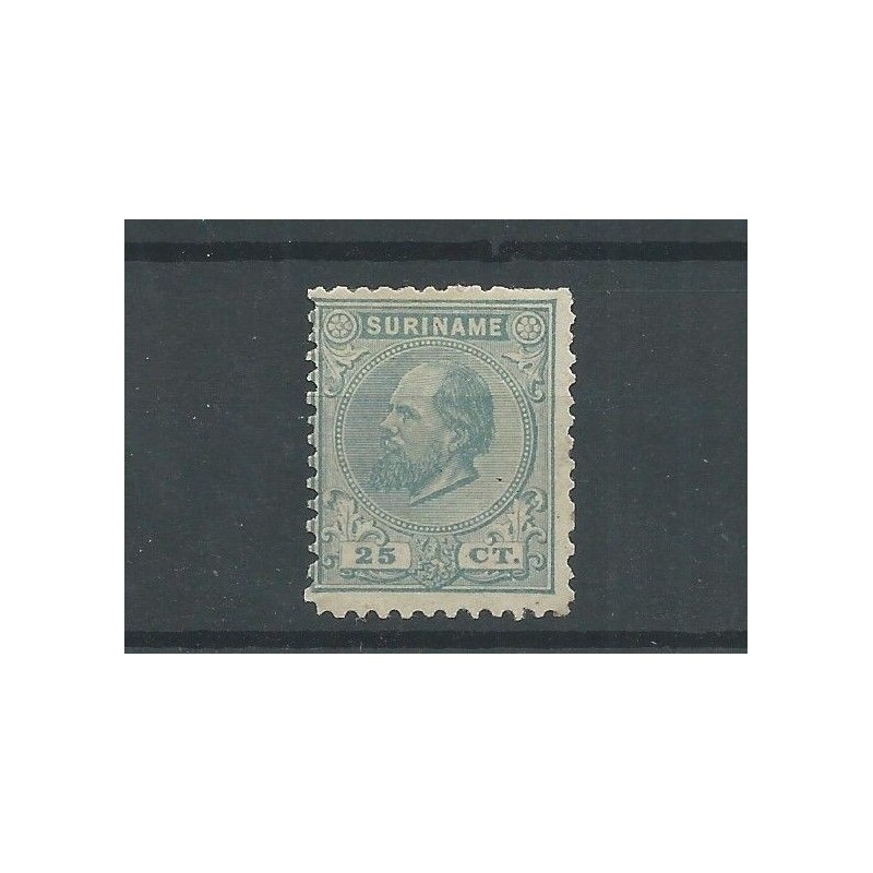 Suriname 10D   Willem III 1873 MH/ongebr  CV 150 €