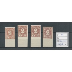 Suriname  17  Numeral 4 KLEURPROEVEN  MH/unused  CV ?? €
