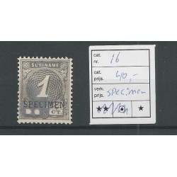 Suriname  16  Numeral  SPECIMEN MH/unused  CV 40 €