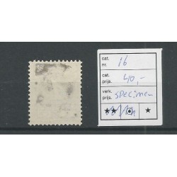 Suriname  16  Cijfer  SPECIMEN MH/ongebr  CV 40 €