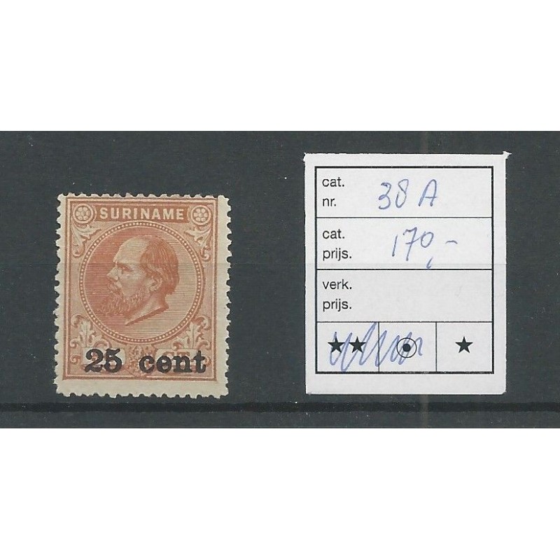 Suriname  38A   Hulpuitgifte MH/ongebr  CV 170 €