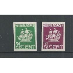 Suriname  195-196 Scheepje imperforate  MH/unused CV ?? €