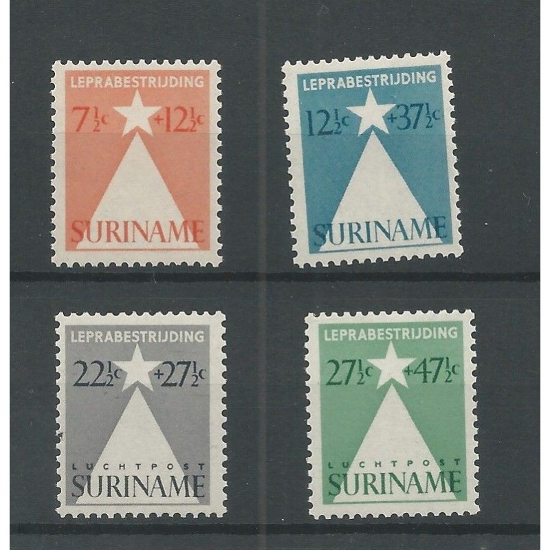 Suriname  LP29-30 and 247-248 LEPRA-bestrijding MNH CV 20€