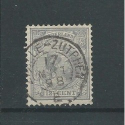 Netherlands  38 with "ZWOLLE-ZUTPHEN E 1898" small round cancel VFU/used  CV 27,5+ €