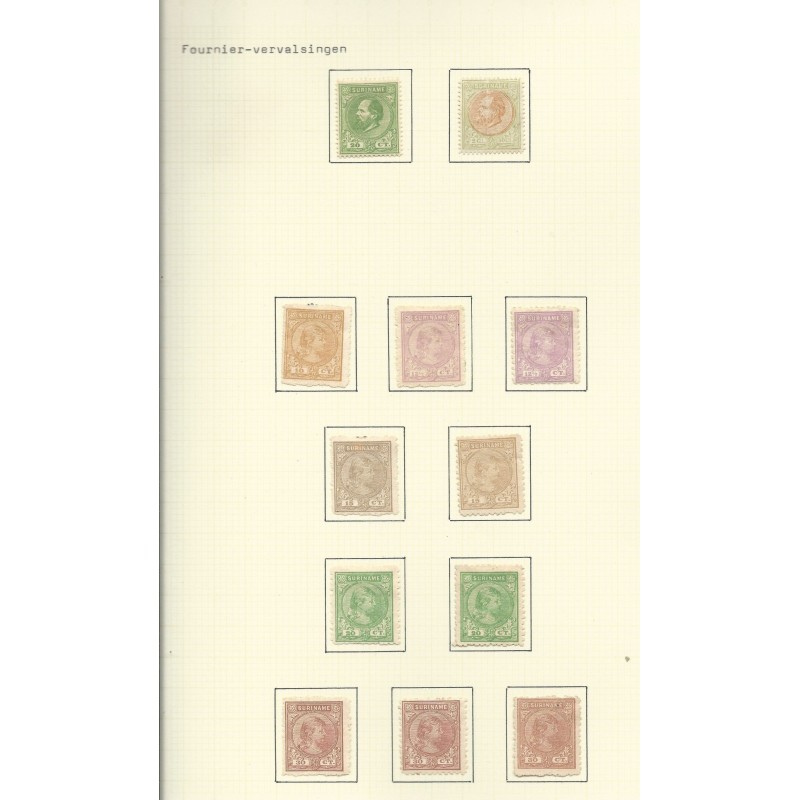 Suriname 12 FOURNIER-vervalsingen MH/unused  CV ?? €