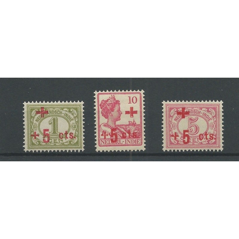 Ned. Indie  135-137 Rode Kruis MNH/postfris CV  60 €