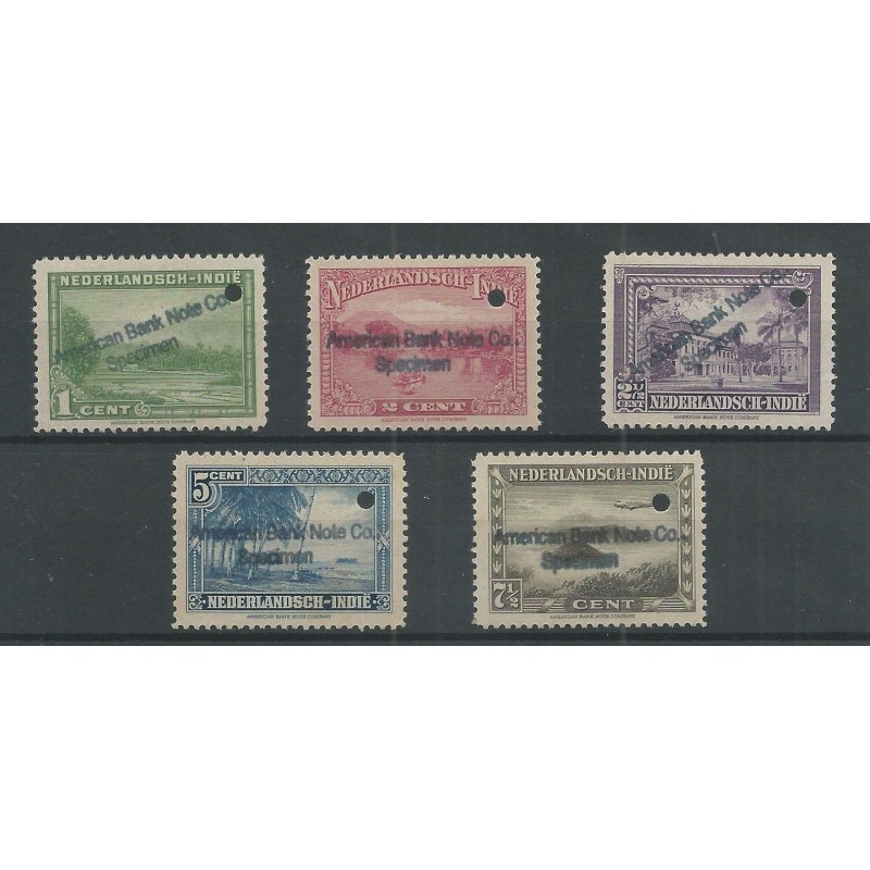 Dutch East Indies  304-308 SPECIMEN and PERFORATIEGAT MH of MNH  CV ??? €