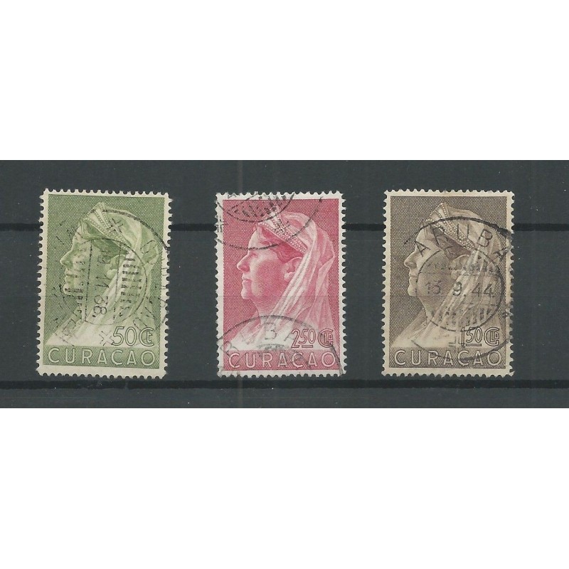 Curaçao 135A-137A Wilhelmina  VFU/used  CV 75 €
