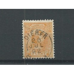Nederland 34 met "DIEREN 1892" kleinrond  VFU/gebr  CV 30++€