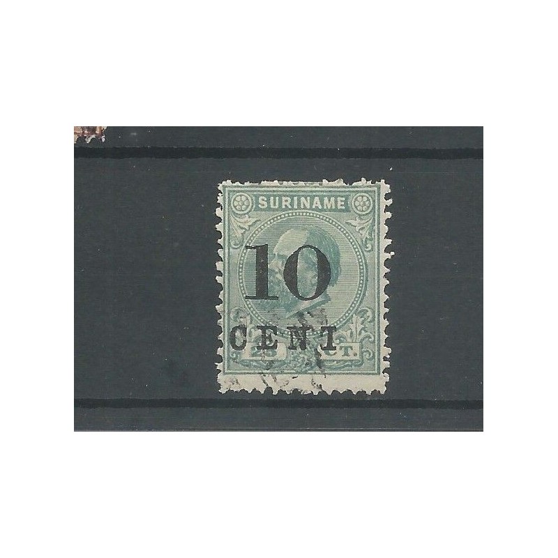 Suriname 32f "Broken T" VFU/used  CV 25 €