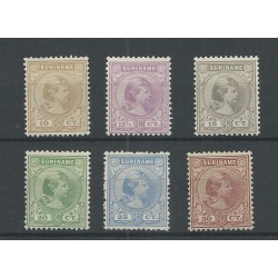 Suriname 23-28 Wilhelmina  MH/unused  CV 150 €