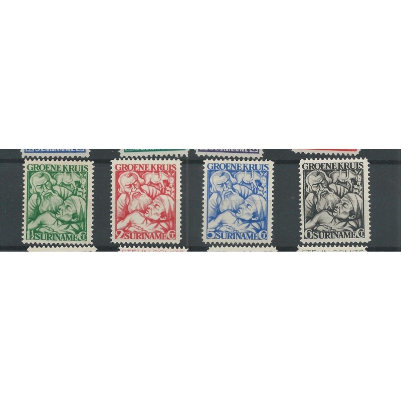 Suriname 141-144 Groene-Kruis  MNH/postfris  CV 90 €