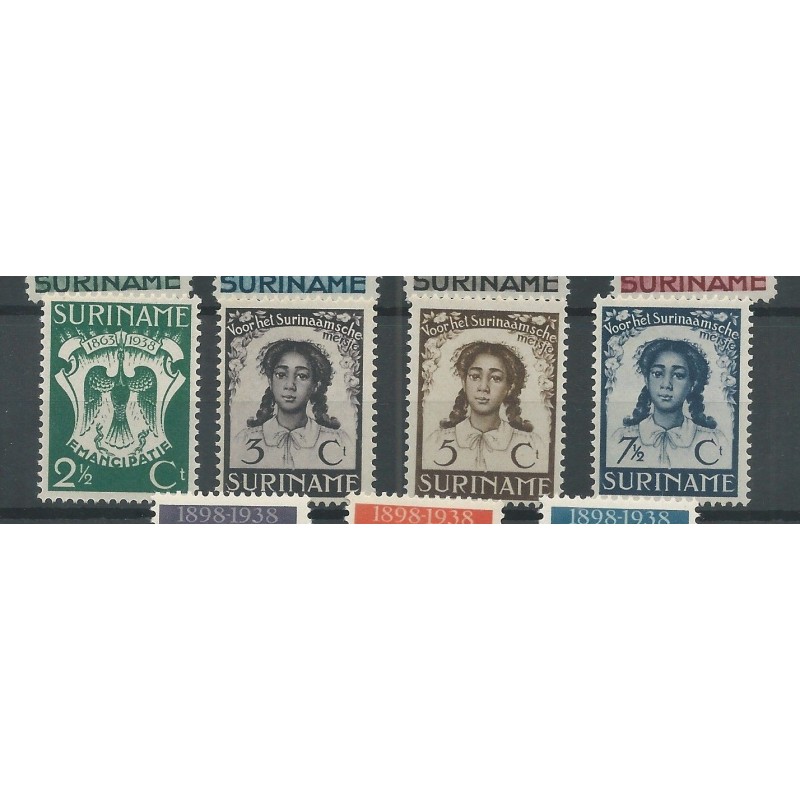Suriname 183-186 Emancipatie MNH/postfris  CV 18 €