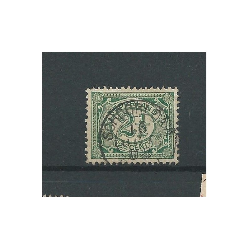 Netherlands  55 "SCHOORLDAM 1908" small round cancel VFU/used  CV 12,5 €