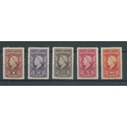 Suriname 239-243 Wilhelmina  MNH/postfris  CV 200 €