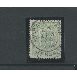 Netherlands 15 with "GRAVENHAGE 1874" franco-takje  VFU/used  CV 2 €
