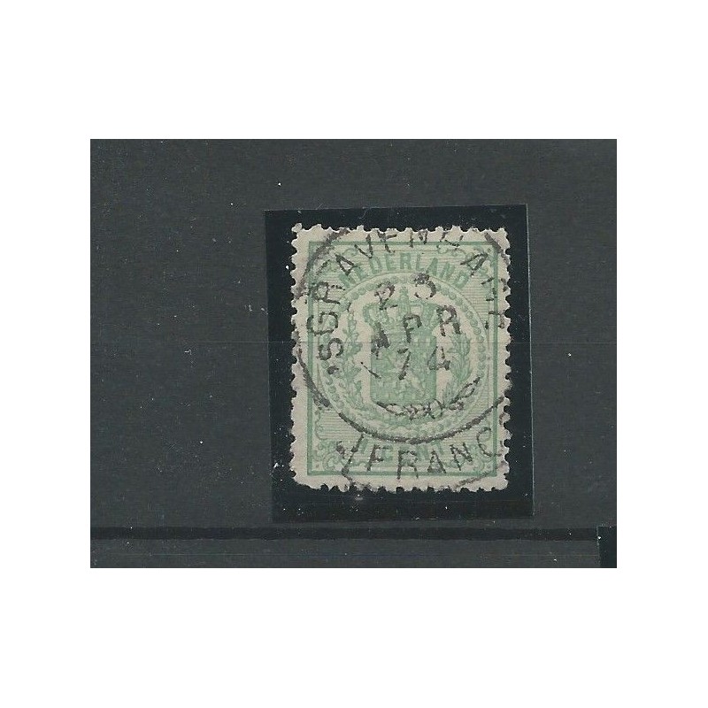 Nederland 15 met "GRAVENHAGE 1874" franco-takje  VFU/gebr  CV 2 €