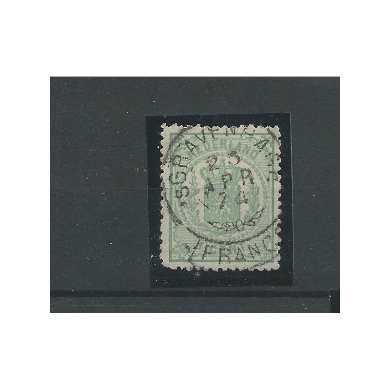 Netherlands 15 with "GRAVENHAGE 1874" franco-takje  VFU/used  CV 2 €