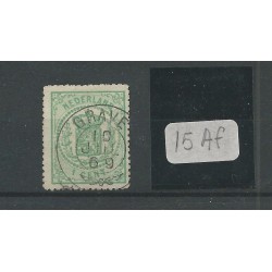 Netherlands 15Af with "GRAVE 1869" francotakje VFU/used CV 240+ €