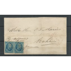 Nederland 4 paartje op brief AMERSFOORT 1866 naar ARNHEM VFU/gebr  CV 100 €