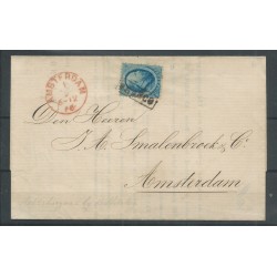 Netherlands 4 on locale circulaire AMSTERDAM 1866  VFU/used  CV 50 €