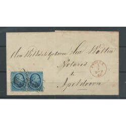Netherlands  4 pair on cover ZWOLLE-APELDOORN 1867  VFU/used  CV 100+ €