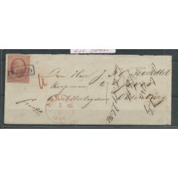 Netherlands  5 on cover 1866 ARNHEM-JEVER VFU/used  CV 50+ €