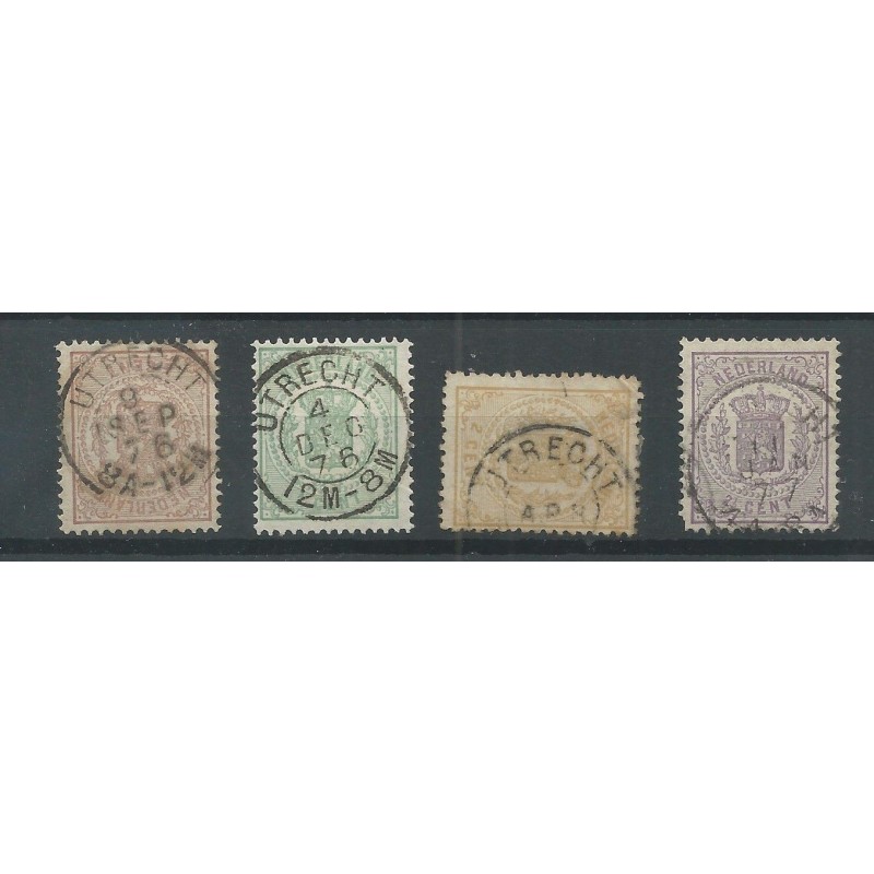 Netherlands 13, 15, 17, 18  with "UTRECHT 1877" tweeletter  VFU/used  CV 130+ €