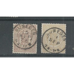 Netherlands 13,  17  with "NIJMEGEN 1876" tweeletter  VFU/used  CV 40+ €
