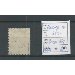 Norway 10 Wappen with BERGEN 1867  VFU/used CV 250 €