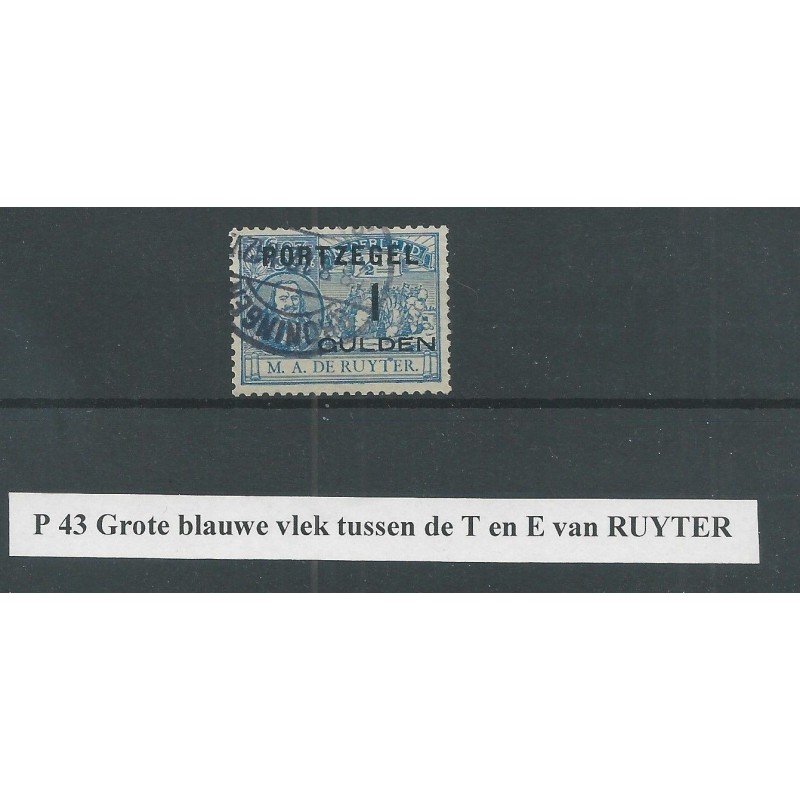 Netherlands P43 with "BLUEE VLEK" tussen T and E VFU/used CV 85++ €