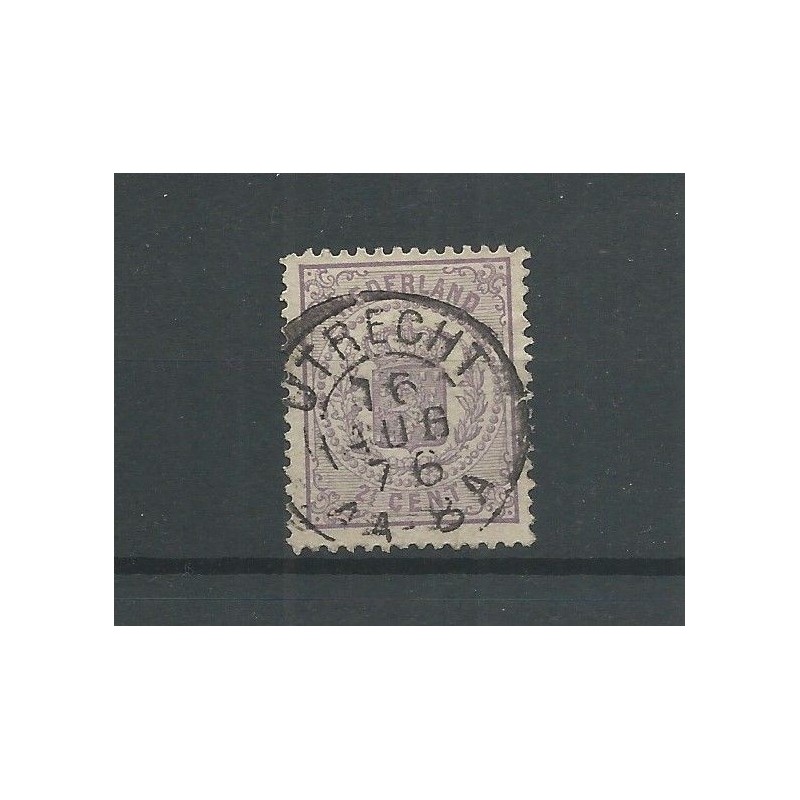 Netherlands 18 with "UTRECHT 1876" tweee-letter  VFU/used CV 85 €