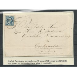 Netherlands 1d  plt II-95  on cover GRONINGEN-Oosterwolde CV 275 €