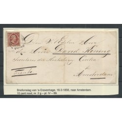 Netherlands 2g  plt IV-89 on briefomslag GRAVENHAGE-Amsterdam   CV 150 €