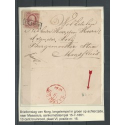Netherlands 2l  plt VI-16 on cover NORG-Maassluis  CV 200+ €