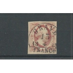 Netherlands 2  plt I-9  "GRAVE-B 1853"  VFU/used  CV 130+ €