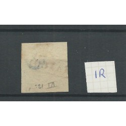 Netherlands 1r plt VI-12 brede randen VFU/used  CV 45 €