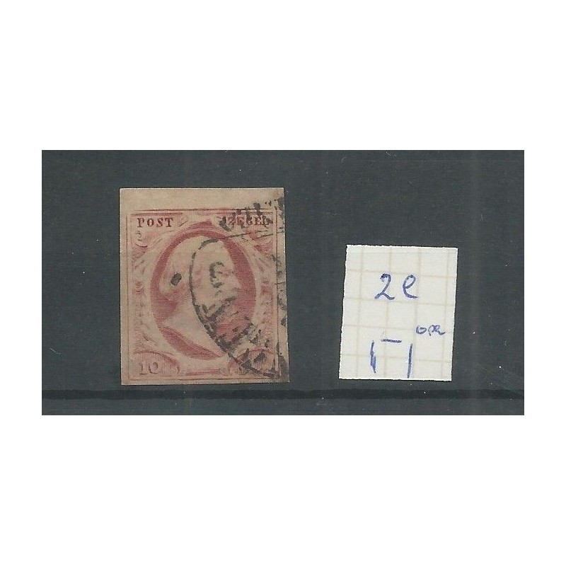 Netherlands 2e  plt III open hoekkaderlijn  VFU/used  CV 50 €