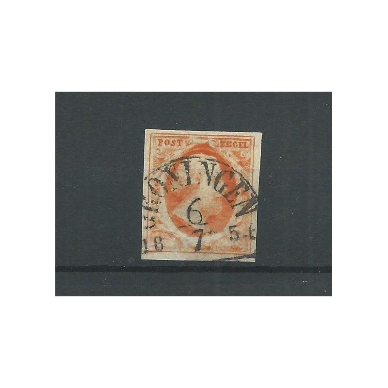 Nederland 3b  plt I  "GRONINGEN 1854" VFU/gebr  CV 225+ €