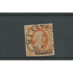 Netherlands 3c  plt I  "MAASTRICHT-B 1854" VFU/used  CV 200+ €