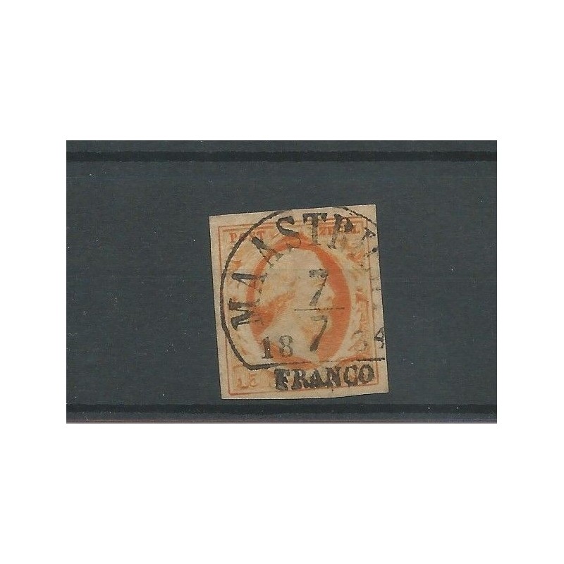 Netherlands 3c  plt I  "MAASTRICHT-B 1854" VFU/used  CV 200+ €
