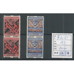 Nederland R80-81paartje Roltanding Kind 1927 MNH/postfris CV 137 €
