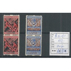 Netherlands R80-81paartje Syncopated perforation Child Welfare 1927 MNH CV 137 €