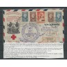 Suriname LP27-28 Red Cross on Registered cover Curaçao and terug Suriname VFU/used  CV 100+ €