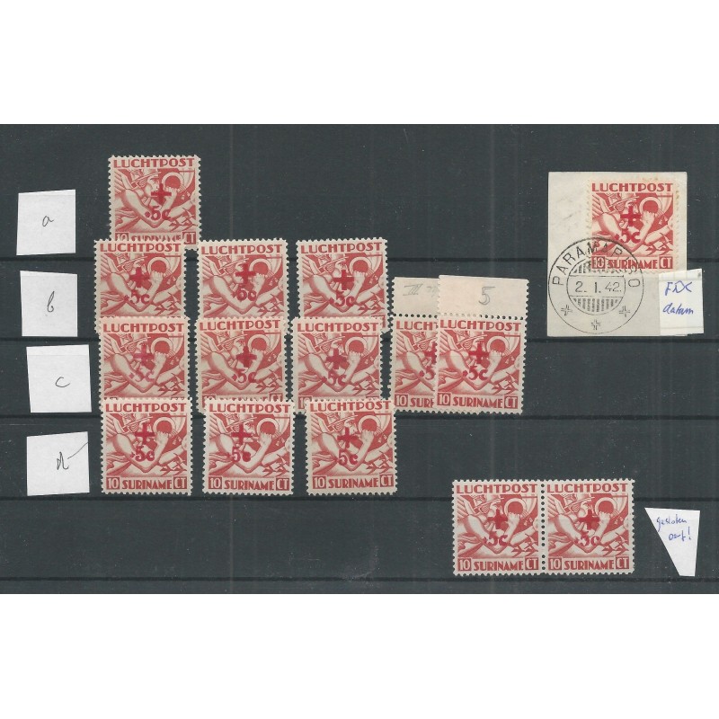 Suriname LP23 PARTIJTJE TYPEN, Paren blocks MH/MNH  CV 330+ €