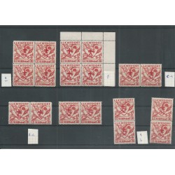 Suriname LP23 PARTIJTJE TYPEN, Paren blocks MH/MNH  CV 330+ €