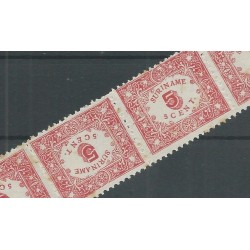 Suriname 59a TETE-BECHE in STRIP of 10 stamps  MH/unused  CV 200 €