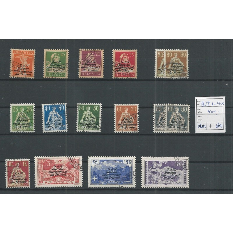 Zwitserland  1-14x BIT 1923  VFU/gebr   CV 400  €