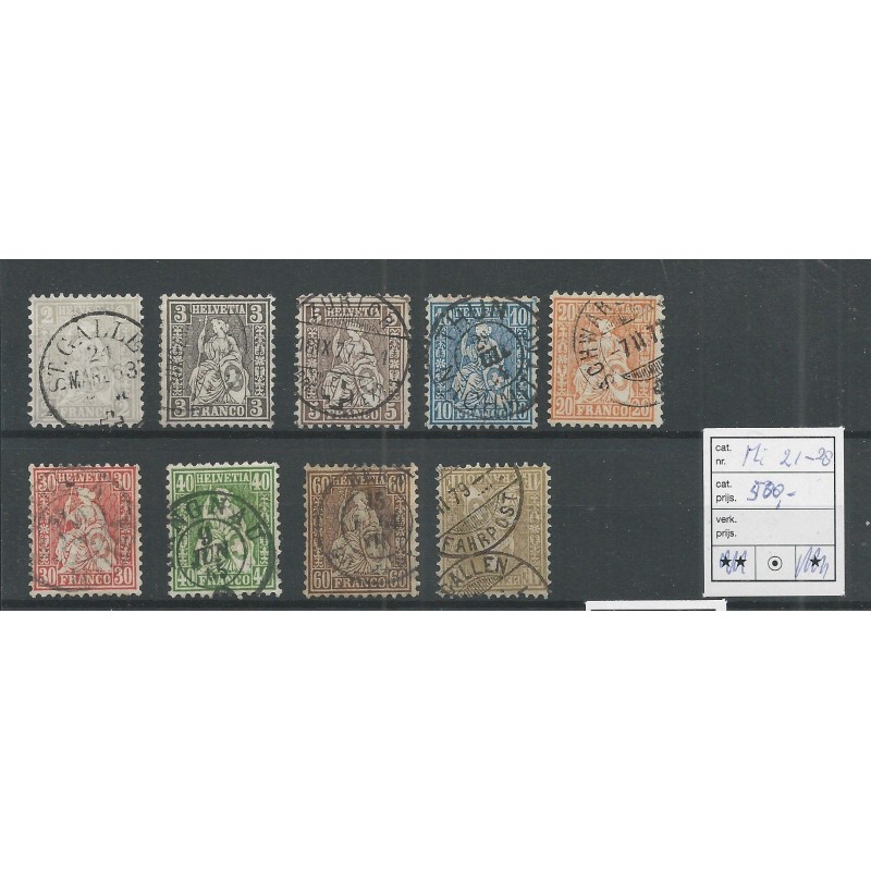Switzerland  20-28 Sitzende Helvetia  VFU/used   CV 500 €