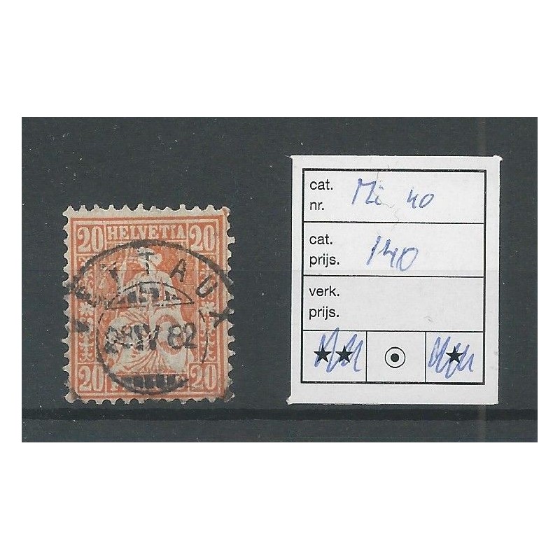 Switzerland  40 Sitzende Helvetia 20ct VFU/used   CV 140 €